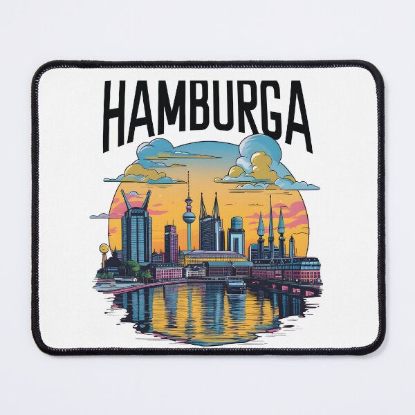 Item preview, Hamburga Sunset Skyline Art – Featuring Michel and Elbphilharmonie" designed and sold by WAUZ.