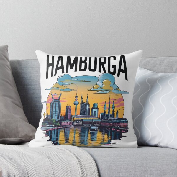Artikelvorschau, Hamburga Sunset Skyline Art – Mit Michel und Elbphilharmonie“ entworfen und verkauft von WAUZ.