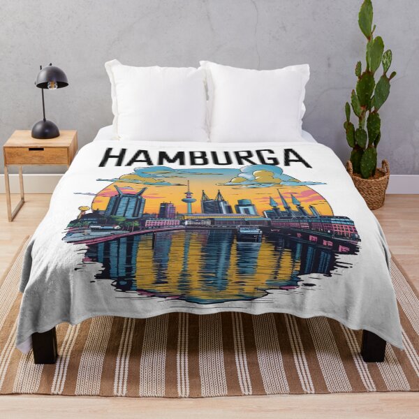 Item preview, Hamburga Sunset Skyline Art – Featuring Michel and Elbphilharmonie" designed and sold by WAUZ.