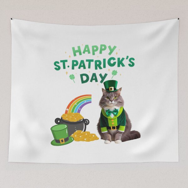 Item preview, Lucky Domestic American Longhair Cat – St. Patrick’s Day Leprechaun designed and sold by Fredster1966.