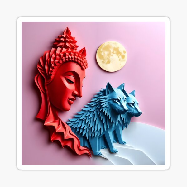 Buddha Gautama: ekacariya, the lone wolf, suvAInnaART Sticker