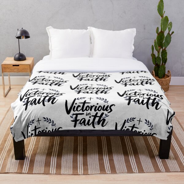 Item preview, Victorious in Faith - Christian Faith Based Inspirational Typography Design designed and sold by Redblackman.
