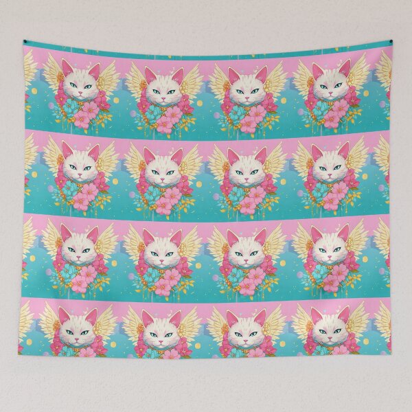 Item preview, Cat angel among roses. designed and sold by Natalia-Vlad.