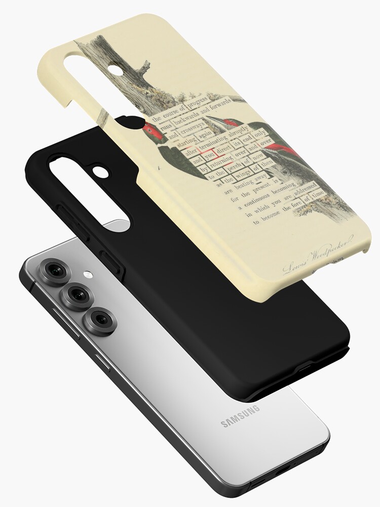 Thumbnail 2 of 4, Samsung Galaxy Phone Case, Bird Divination: Lewis's Woodpecker (almanacofbirds.org) designed and sold by mariapopova.