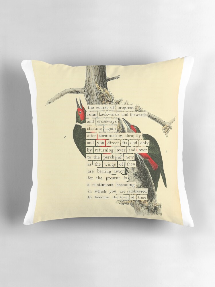 Thumbnail 3 of 4, Pillow, Bird Divination: Lewis's Woodpecker (almanacofbirds.org) designed and sold by mariapopova.