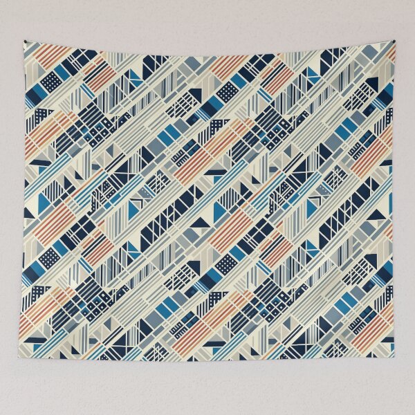 Item preview, Geometric Shapes in a Diagonal Stripe Pattern designed and sold by whatcolorisrain.