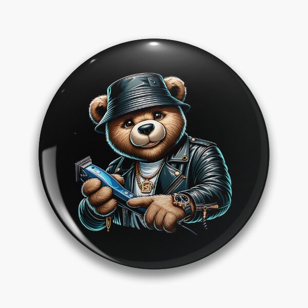Item preview, Barber Teddy Bear - Cool Barber Shop Haircut Clipper Streetwear Design designed and sold by Redblackman.