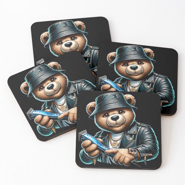 Item preview, Barber Teddy Bear - Cool Barber Shop Haircut Clipper Streetwear Design designed and sold by Redblackman.