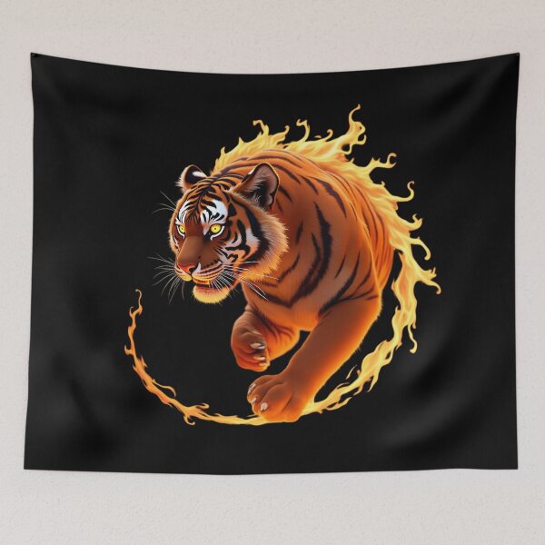 Item preview, Fiery Tiger in Motion designed and sold by Dakson Design - Fantasy Art.