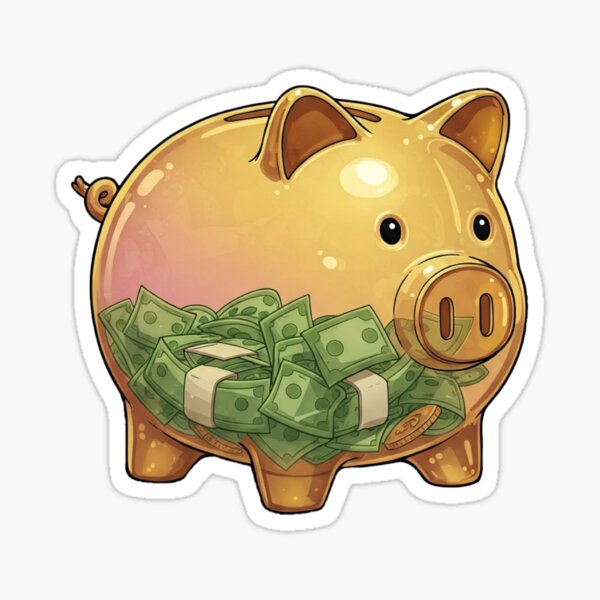 Item preview, piggy bank full of money designed and sold by ThirtyNumber.