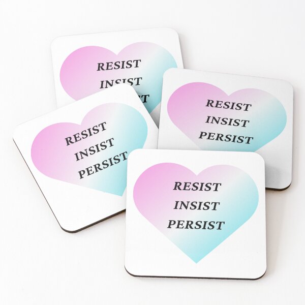 Item preview, Resist, Insist, Persist - trans pride colors designed and sold by WhentheRose.
