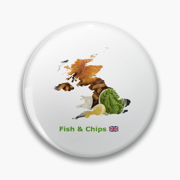 Item preview, Fish & Chips And United Kingdom Map Fusion designed and sold by design2xstudio.