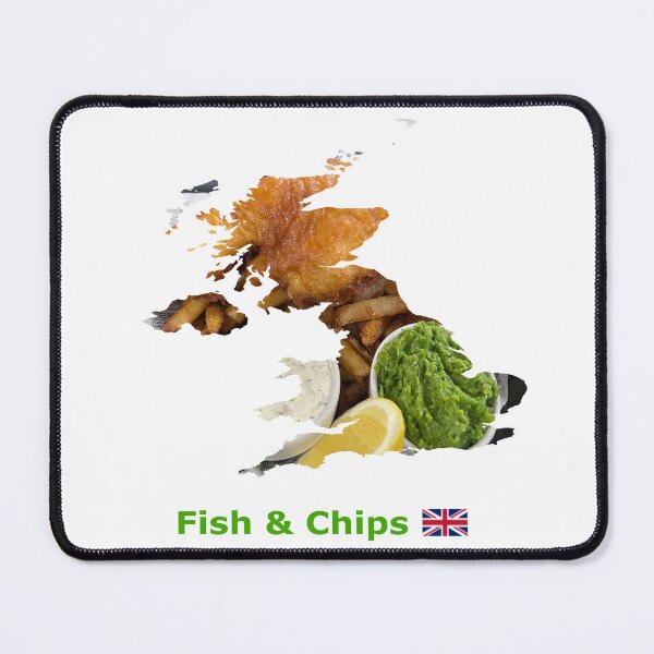Item preview, Fish & Chips And United Kingdom Map Fusion designed and sold by design2xstudio.