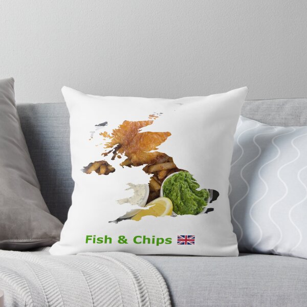 Item preview, Fish & Chips And United Kingdom Map Fusion designed and sold by design2xstudio.