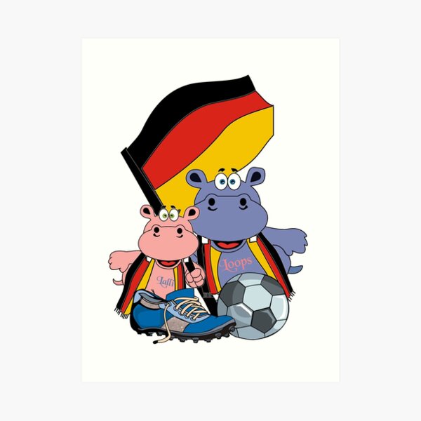 Fussball Nilpferde Lalli & Loops Kunstdruck