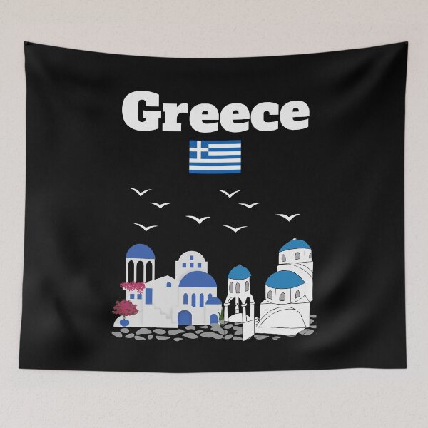 Item preview, Greek trip souvenir Greek architecture Greece flag Greek vacation designed and sold by Artstastic.