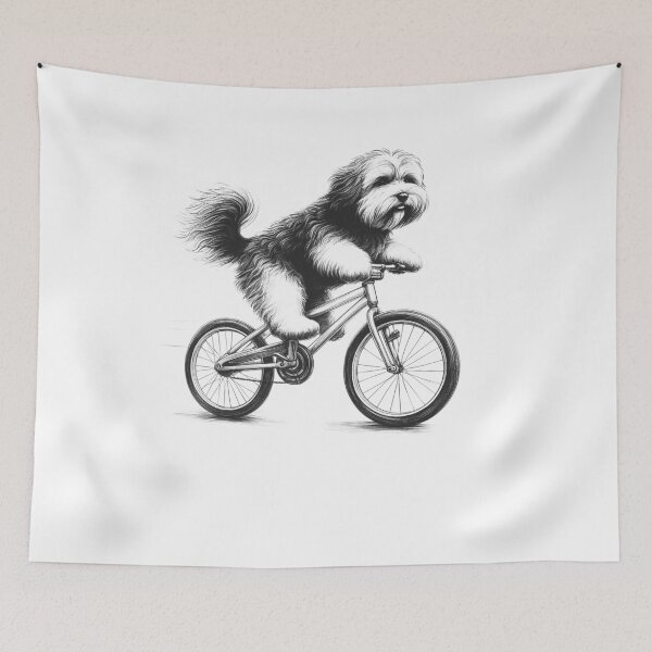 Item preview, Havanese Riding Bike designed and sold by Kimberley King Art  King Art.