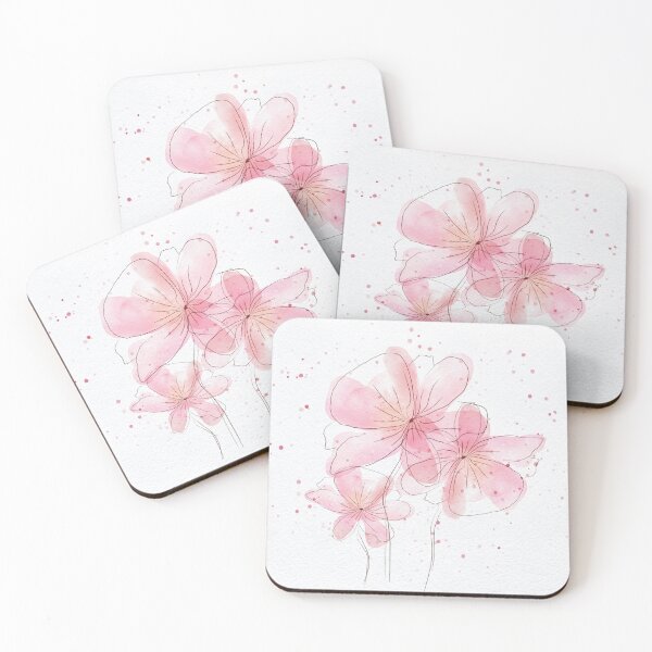 Item preview, Beautiful and delicate watercolor pink flowers  designed and sold by M.Graphic.