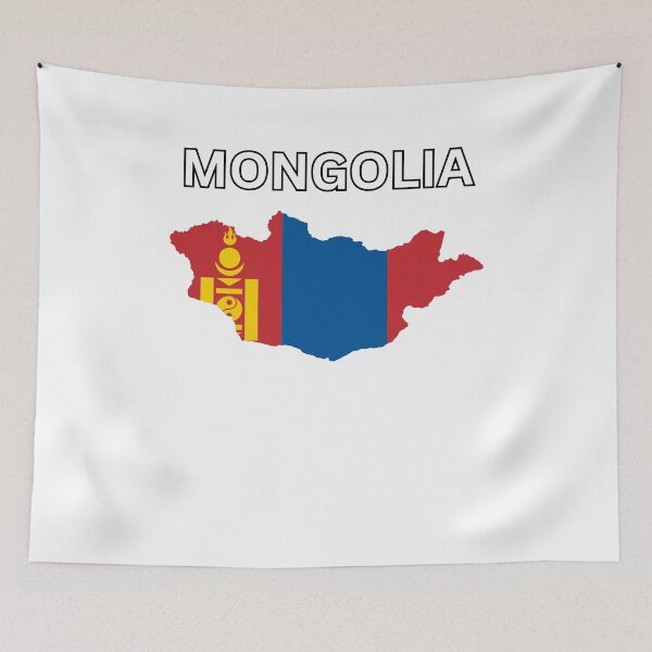 Item preview, Mongolia Flag Map Design designed and sold by atomstartup.