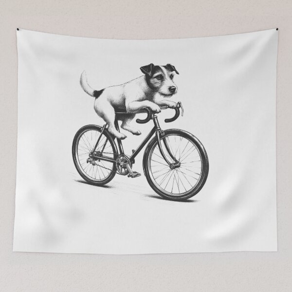 Item preview, Jack Russell Terrier Riding Bike designed and sold by Kimberley King Art  King Art.