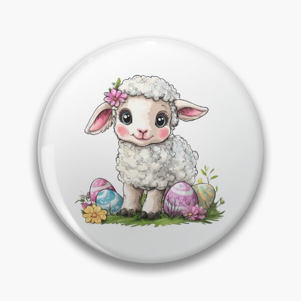 Item preview, Cute Easter Lamb with Decorated Eggs designed and sold by KallyDe.