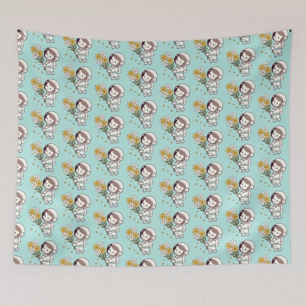 Item preview, Cute Astronaut with Flowers designed and sold by ANGOON7455.