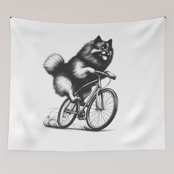 Item preview, Keeshond Riding Bike designed and sold by Kimberley King Art  King Art.