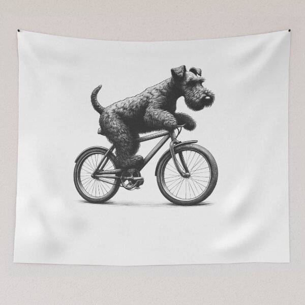 Item preview, Kerry Blue Terrier montando en bicicleta designed and sold by Kimberley King Art  King Art.