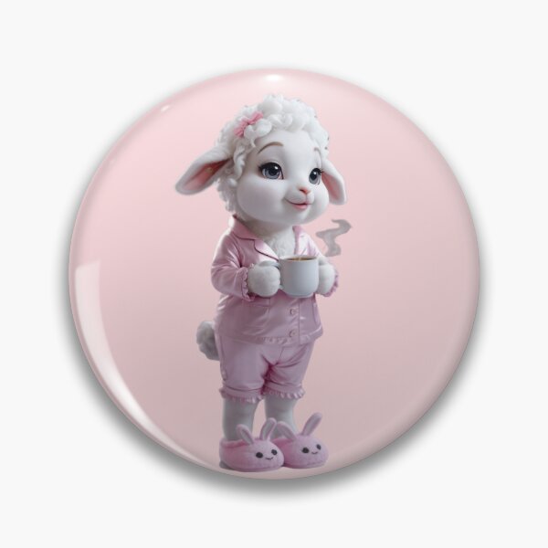 Item preview, Cute Lamb in Pajamas with Coffee designed and sold by Dakson Design - Fantasy Art.