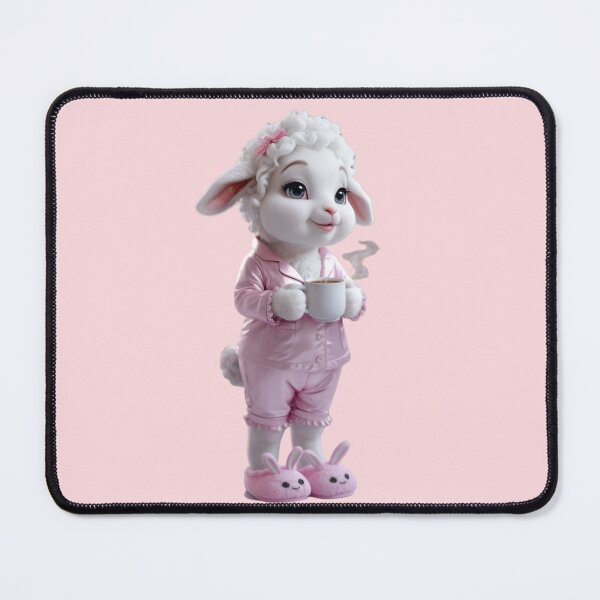 Item preview, Cute Lamb in Pajamas with Coffee designed and sold by Dakson Design - Fantasy Art.