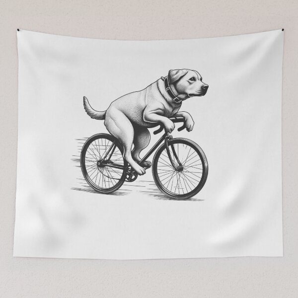 Item preview, Labrador Retriever Riding Bike designed and sold by Kimberley King Art  King Art.