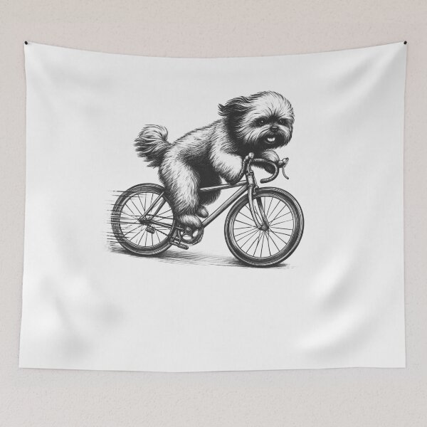 Item preview, Lhasa Apso Riding Bike designed and sold by Kimberley King Art  King Art.