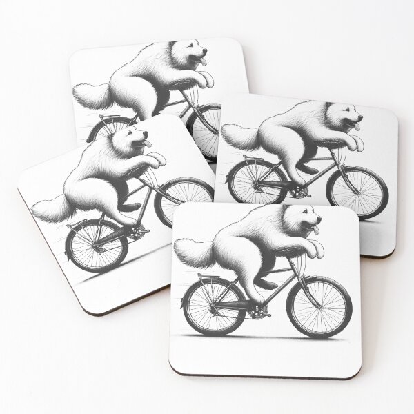 Item preview, Maremma Sheepdog Riding Bike designed and sold by Kimberley King Art  King Art.
