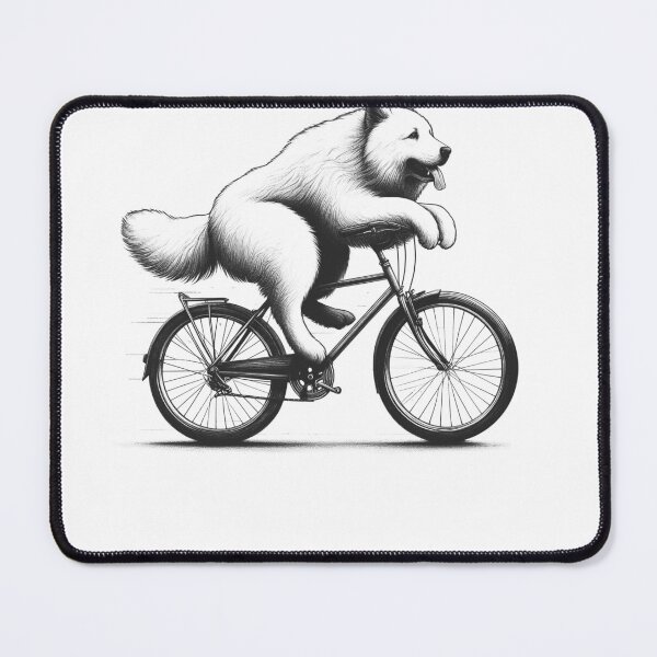 Item preview, Maremma Sheepdog Riding Bike designed and sold by Kimberley King Art  King Art.