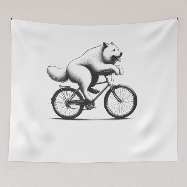 Item preview, Maremma Sheepdog Riding Bike designed and sold by Kimberley King Art  King Art.