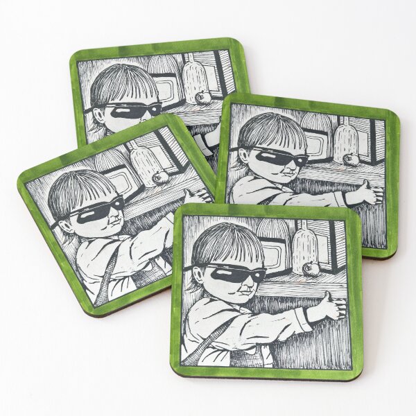 Item preview, glasses too big but still doing well designed and sold by residentartfriend.
