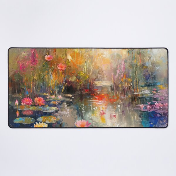 Item preview, Sunset Glow on the Lotus Pond designed and sold by NeoNebulaArt.