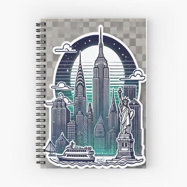 Item preview, New York City Skyline Sticker | NYC Landmark Art | Modern Urban Design designed and sold by AkilaCreations .