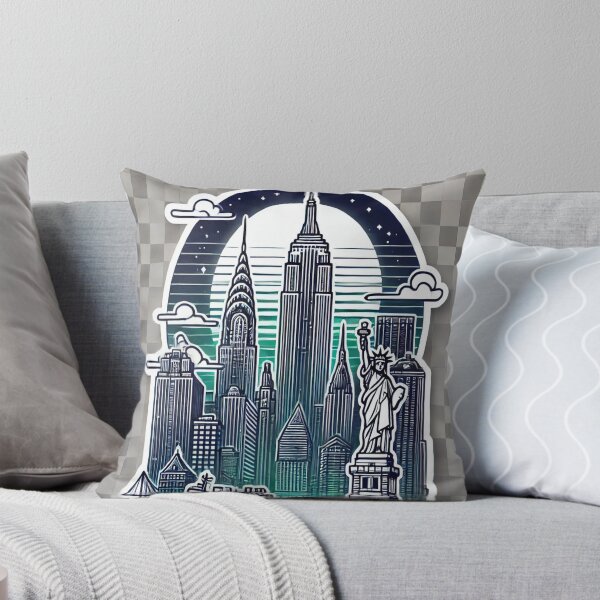 Item preview, New York City Skyline Sticker | NYC Landmark Art | Modern Urban Design designed and sold by AkilaCreations .