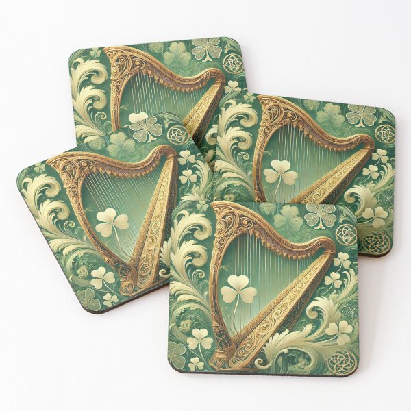 Item preview, Majestic Celtic Harp & Shamrock Pattern designed and sold by Baharaby.
