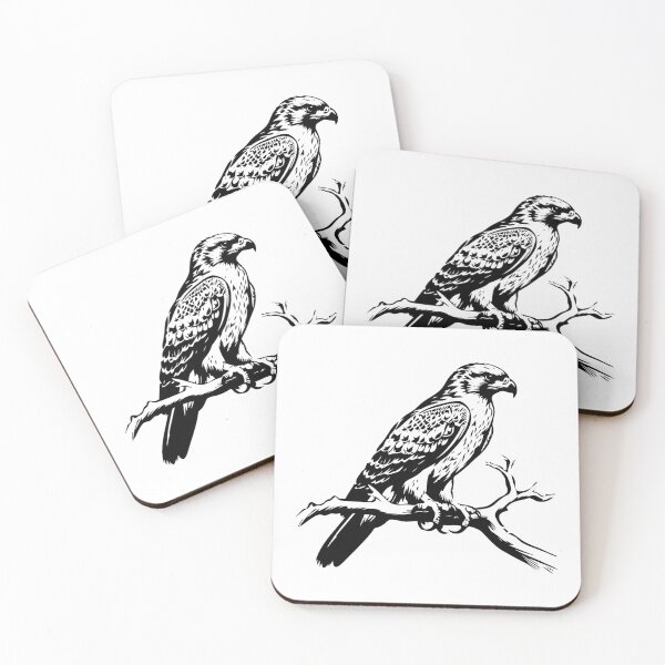 Item preview, Hawk Peregrine Falcon Raptor Tree Branch Bird of Prey designed and sold by inkoutninja.
