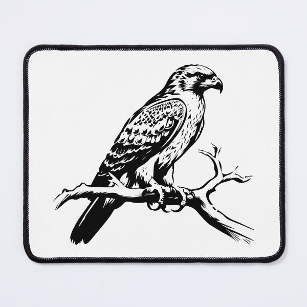 Item preview, Hawk Peregrine Falcon Raptor Tree Branch Bird of Prey designed and sold by inkoutninja.