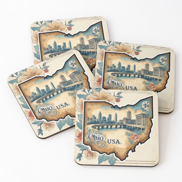 Item preview, Ohio USA Vintage Travel Retro Postcard Design designed and sold by TravelPostcardGems.