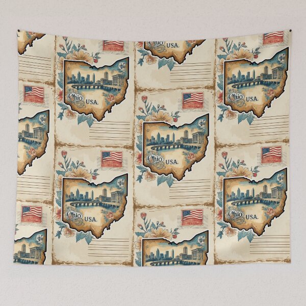Item preview, Ohio USA Vintage Travel Retro Postcard Design designed and sold by TravelPostcardGems.