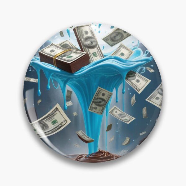 Item preview, Paper Money Floating In Light Blue Liquid With Bright Full Moon designed and sold by Melantari Vizuns.