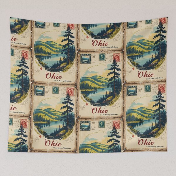 Item preview, Ohio USA Vintage Travel Retro Postcard Design designed and sold by TravelPostcardGems.