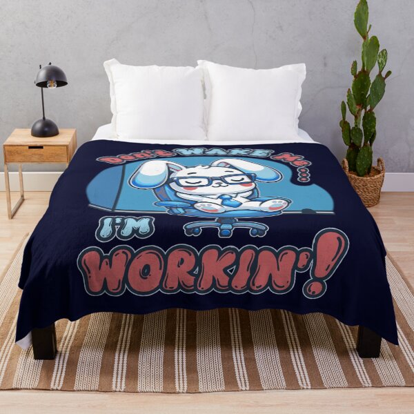 Item preview, Don't Wake Me I'm Workin' Funny Bunny Comic Poster designed and sold by CRHPOD20.