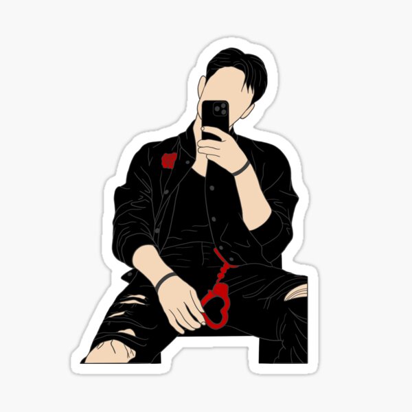 Vista previa del artículo con la obra «Selfie de Bang Chan de Stray Kids», diseñado y vendido por rosieskpopshop.