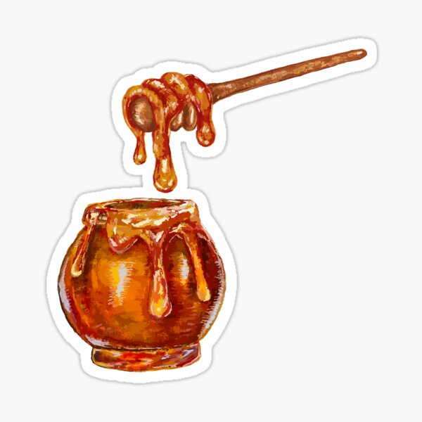 Item preview, Hand Painted Watercolor Honey Pot and Honey Stick designed and sold by KLongMakes.