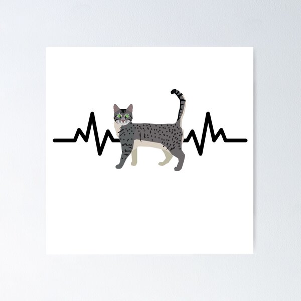 Item preview, Egyptian Mau Cat Heartbeat designed and sold by TheAnimalZ00.